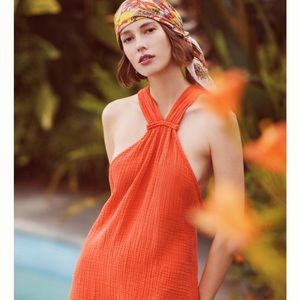 Anthropologie Braided Halter Mini Dress